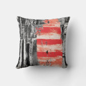 Coussin Throw Pillow – Red Pulse Abstract Design (Verso)