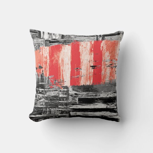 Coussin Throw Pillow – Red Pulse Abstract Design (Recto)
