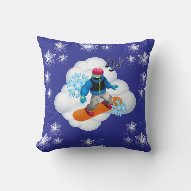 Coussin Throw Pillow Snowboarding mood  (Recto)