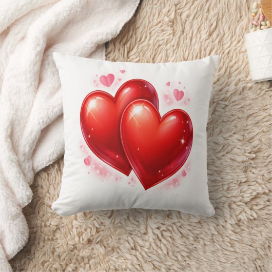 Coussin Throw Pillow with hearts, decorative element  (Couverture)