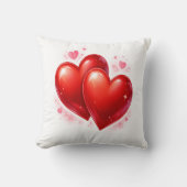 Coussin Throw Pillow with hearts, decorative element (Recto)