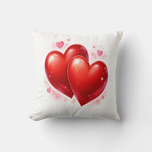 Coussin Throw Pillow with hearts, decorative element (Recto)