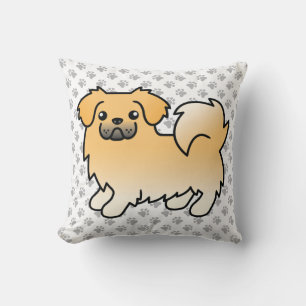 Coussin Tibétain Spaniel Faon Chien de Dessin Animé Mignon