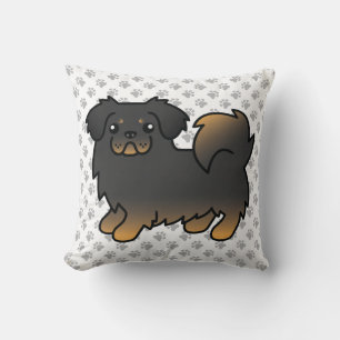Coussin Tibétain Spaniel noir et feu Chien mignon & Pattes