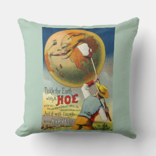 Coussin Tickle the Earth - Carte de commerce victorienne