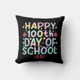 Coussin Tie Dye Happy 100e jour d'école Enseignant Élève