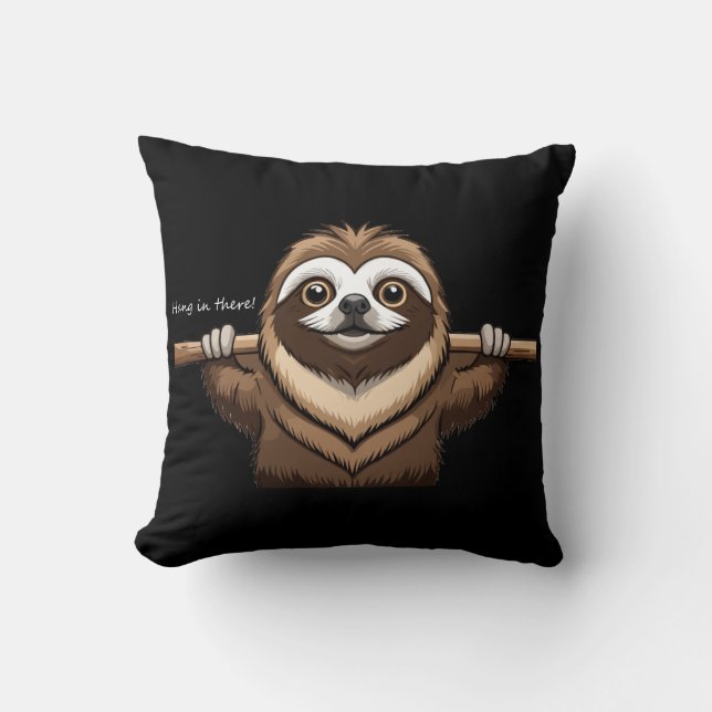 Coussin "Tiens bon là" : Paroles encourageantes de Sloth (Recto)