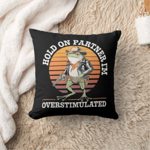 Coussin Tiens-toi partenaire je suis le cow-boy grenouille