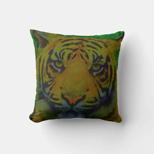 Coussin Tiger Eyes Pop Art (Recto)