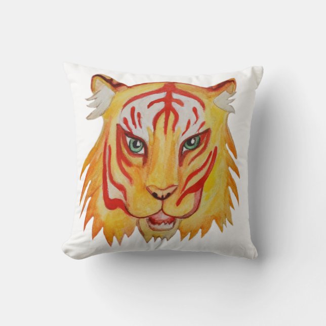 Coussin Tiger Face Art (Recto)