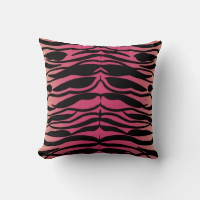 Coussin Tiger Peau rayée Motif en rose framboise (Recto)