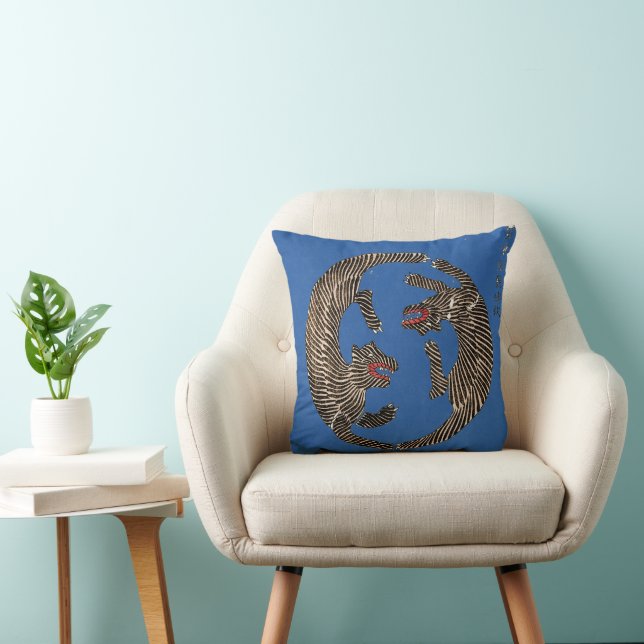 Coussin Tigers à la recherche Taguchi Tamoki Blue (Chaise)
