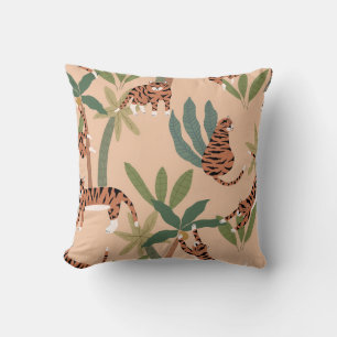 Coussin Tigers d'été Palmiers Exotiques