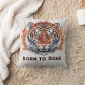 Coussin Tigre à flammes - Texte personnalisable (Couverture)