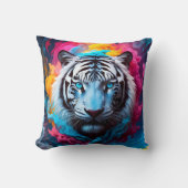 Coussin Tigre à l'aspect mystique et éthéré (Recto)
