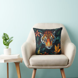 Coussin « Tigre à Moi » – Portrait de Tigre Coloré