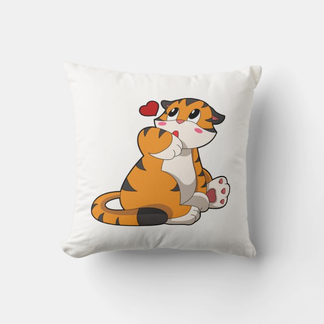 Coussin Tigre avec coeur (Recto)