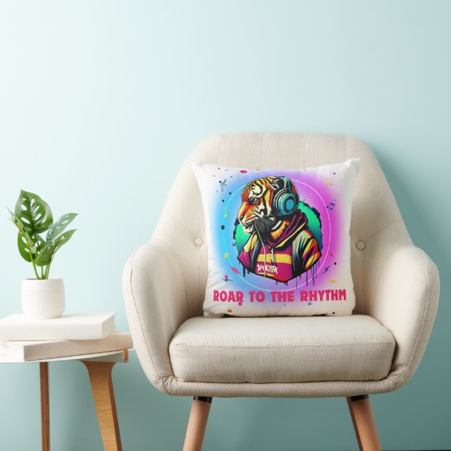 Coussin Tigre coloré (Chaise)