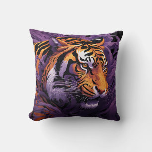 Coussin Tigre en violet