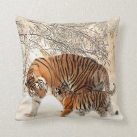 Tigre Et Cub Design Coton Jeu D'Oreiller