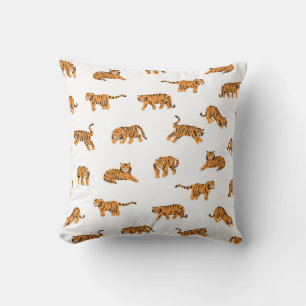 Coussin Tigre japonais : Doodle Vintage sans joint
