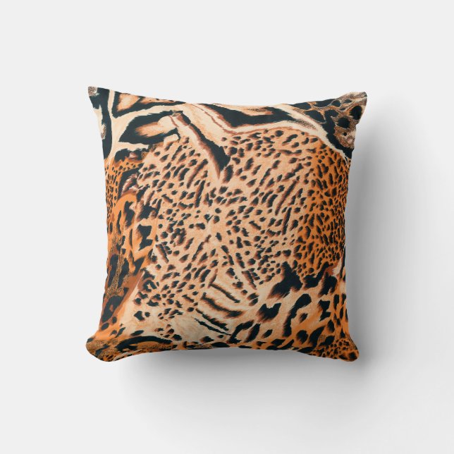 Coussin Tigre, léopard et jaguar sans joint. Textu sans co (Recto)