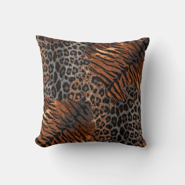 Coussin Tigre léopard tendance (Recto)