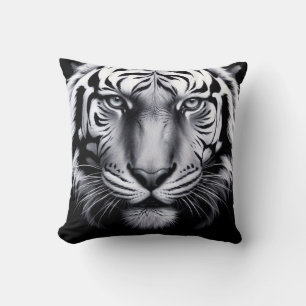 Coussin tigre noir et blanc
