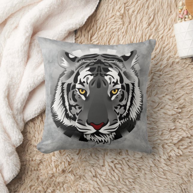 Coussin Tigre noir et blanc (Couverture)