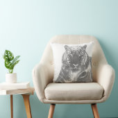 Coussin Tigre noir et blanc (Chaise)