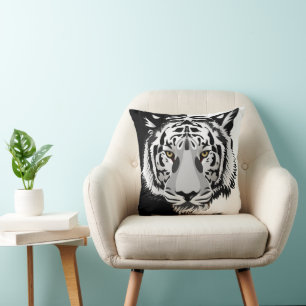 Coussin Tigre noir et blanc