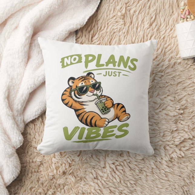 Coussin Tigre Pas De Plan Juste Des Vibes (Couverture)