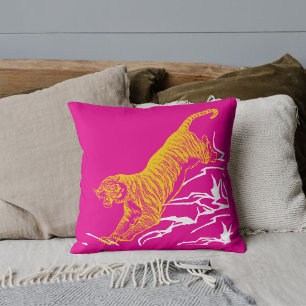 Coussin Tigre personnalisé impression safari faune chat 