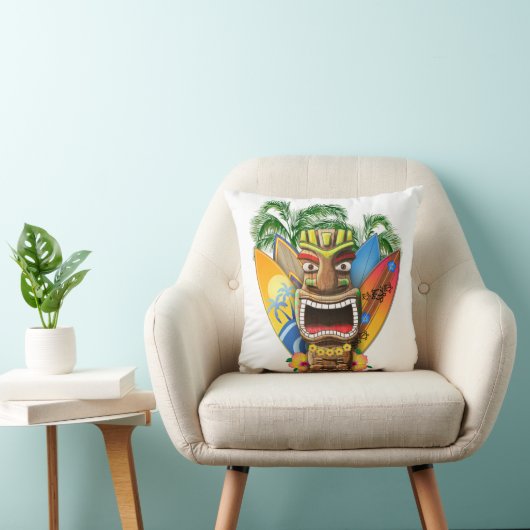 Coussin Tiki hawaïen surfant (Chaise)