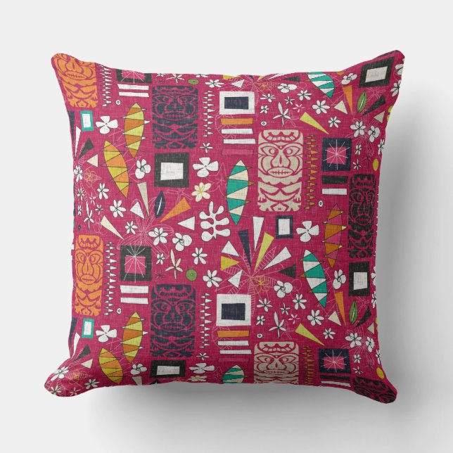 Coussin tiki rose (Recto)
