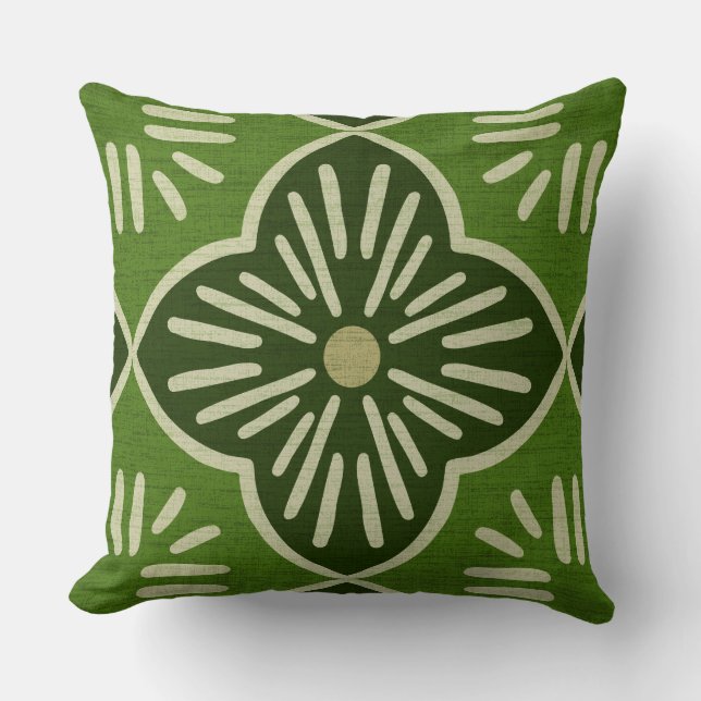 Coussin Tile casablanca graphic in green pattern (Recto)