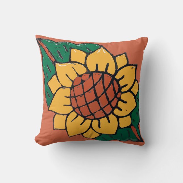 Coussin Tile de tournesol mexicaine (Recto)