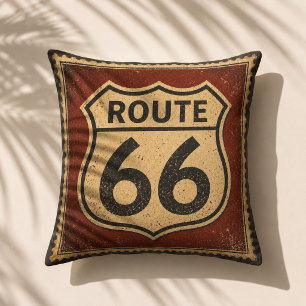 Coussin Timbre d'Américana du bouclier de la route 66 vint