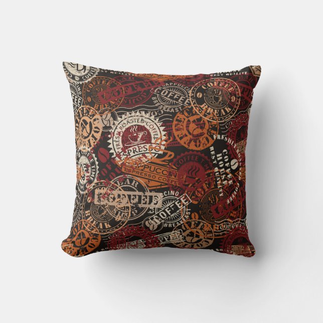 Coussin Timbre en caoutchouc et badge de grunge (Recto)