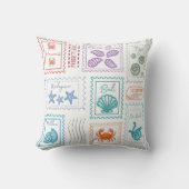 Coussin Timbres de poste de voyage (Recto)