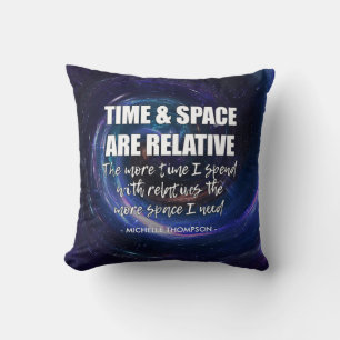 Coussin TIME AND SPACE Family Fun Citation Nom personnalis