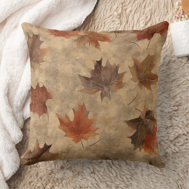 Coussin Timeless Botanical – Leaf in Warm Neutrals (2) (Couverture)