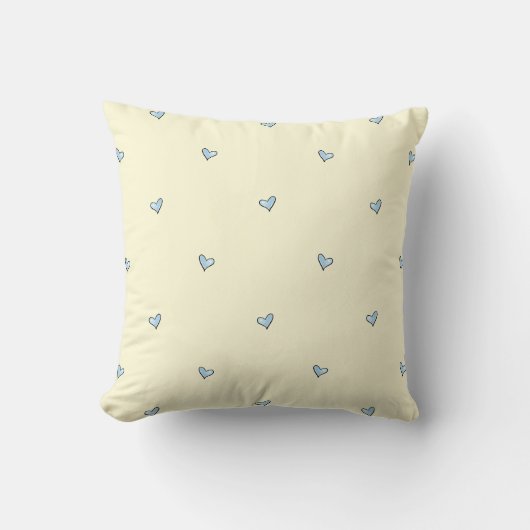 Coussin Tiny Blue Heart Print Nursery Throw Pillow (Recto)