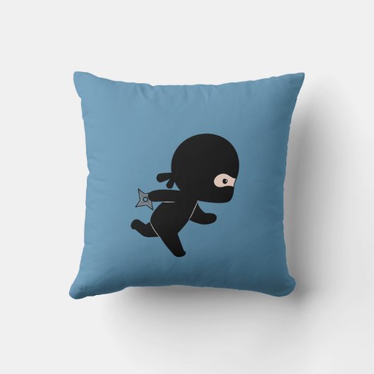 Coussin Tiny Ninja Courir Sur Bleu (Verso)