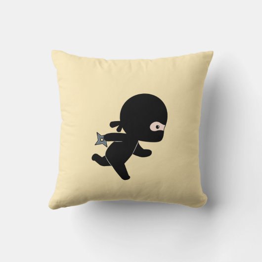 Coussin Tiny Ninja Courir Sur Jaune (Verso)