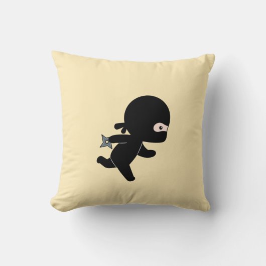 Coussin Tiny Ninja Courir Sur Jaune (Recto)