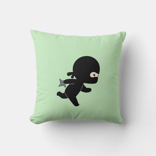 Coussin Tiny Ninja Courir Sur Vert (Recto)