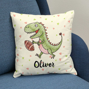 Coussin Tiny Trex jouant au football personnalisé