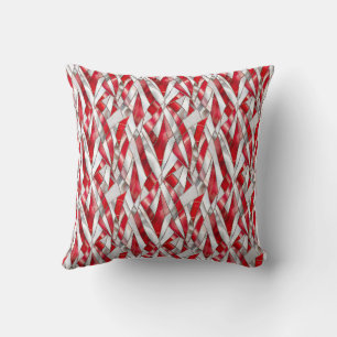Coussin Tissage argent cramoisi patriotique