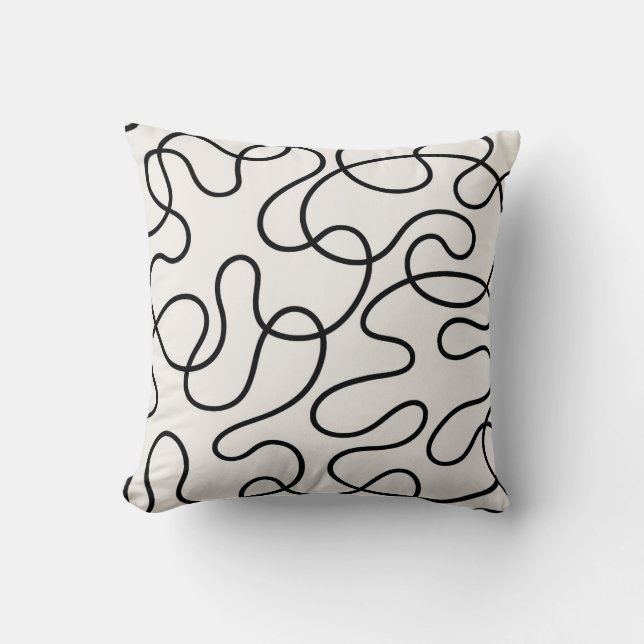 Coussin Tissage de ligne minimaliste (Recto)
